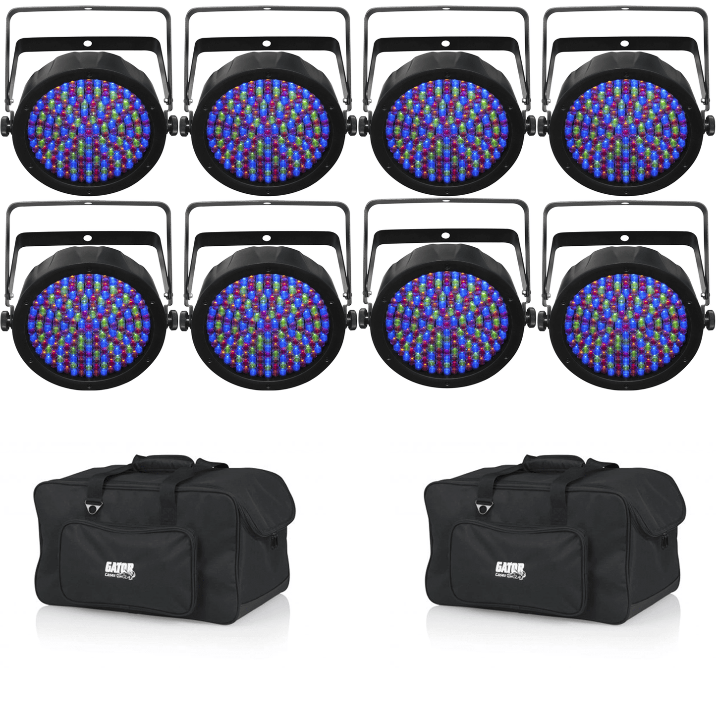 Chauvet SlimPAR 64 RGBA Wash Light 8-Pack with Gator Bags - PSSL ProSound and Stage Lighting