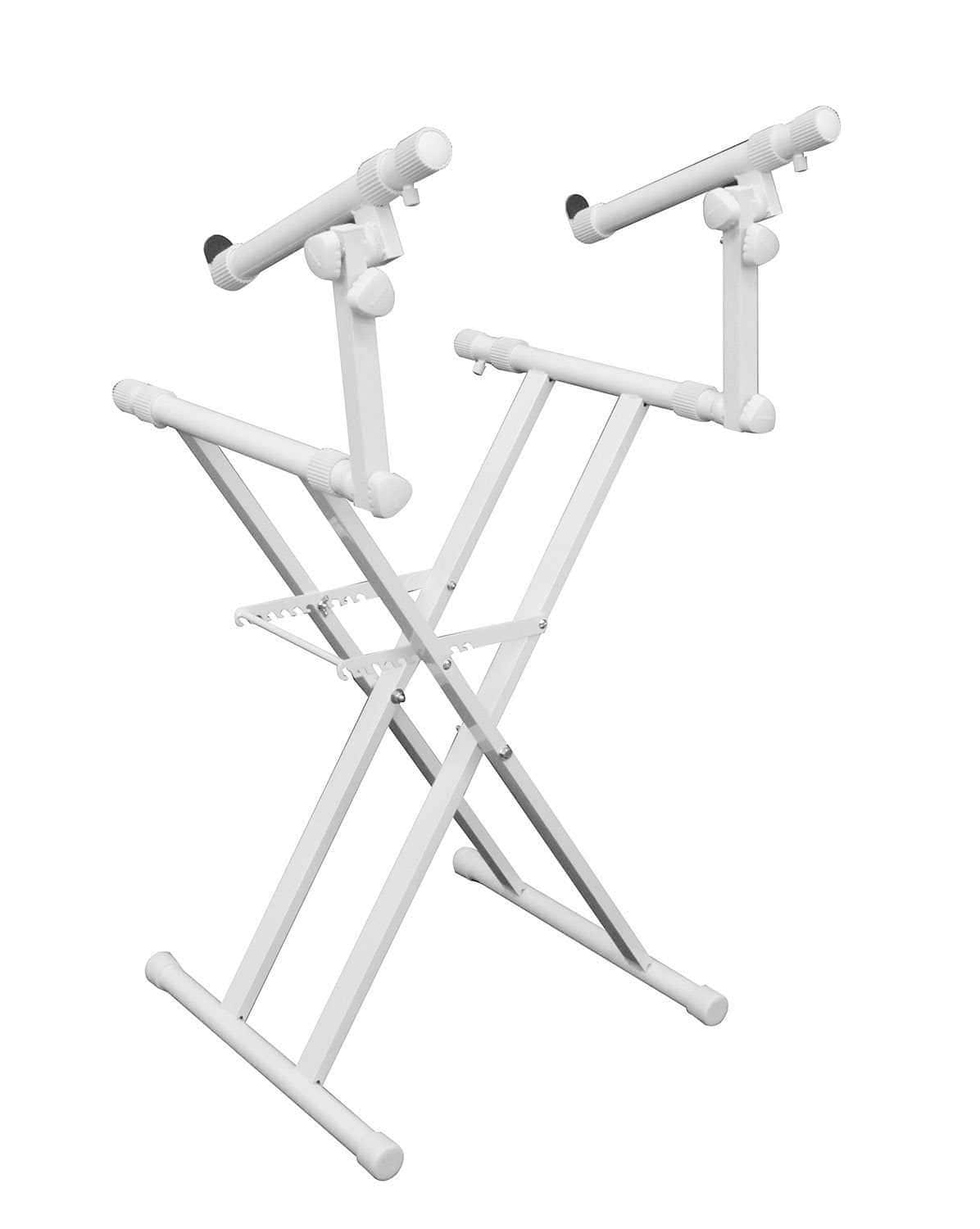 Odyssey LTBXS2WHT Double Tier Luxe White X Stand - PSSL ProSound and Stage Lighting