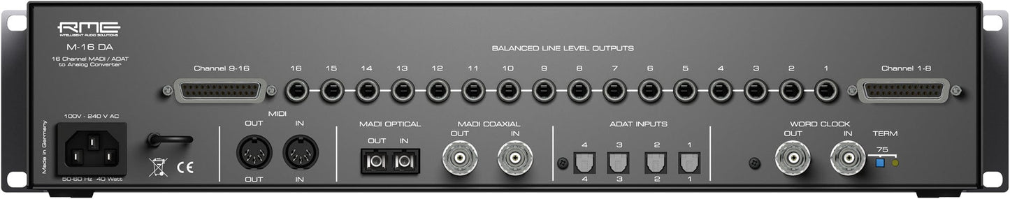 RME M16DA 16-Channel High-End MADI/ADAT to Analog Converter - PSSL ProSound and Stage Lighting