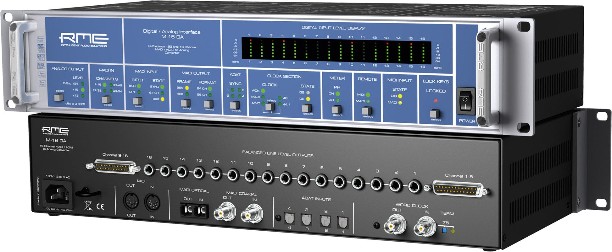 RME M16DA 16-Channel High-End MADI/ADAT to Analog Converter - PSSL ProSound and Stage Lighting