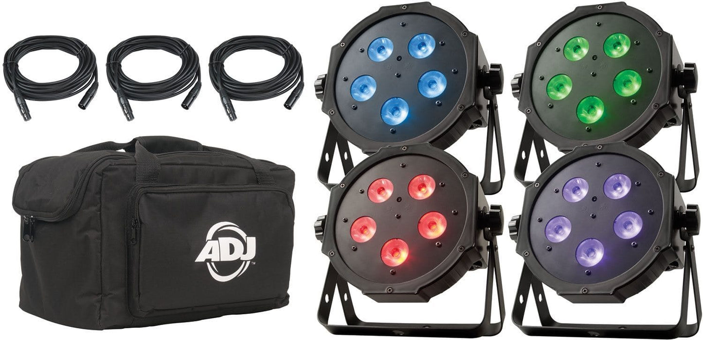 ADJ American DJ Mega Flat TRI Plus Pak LED Light Pack - PSSL ProSound and Stage Lighting
