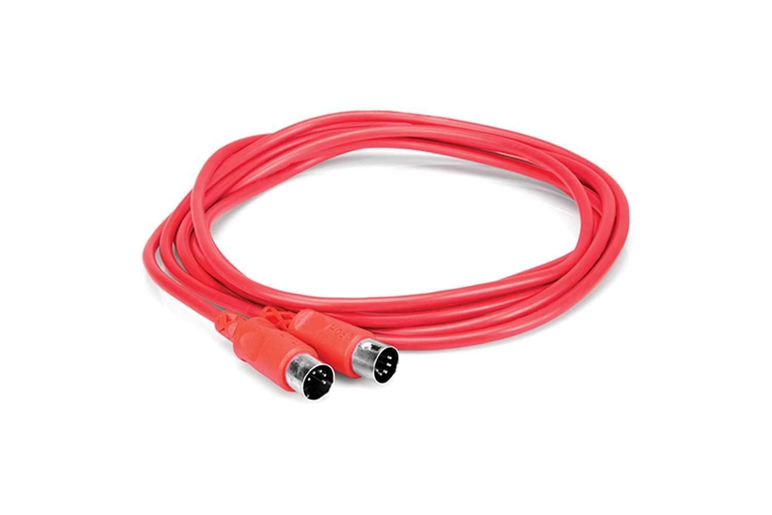 Hosa MID-310RD MIDI Cable 5-pin DIN to Same 10 Ft - Red - PSSL ProSound and Stage Lighting