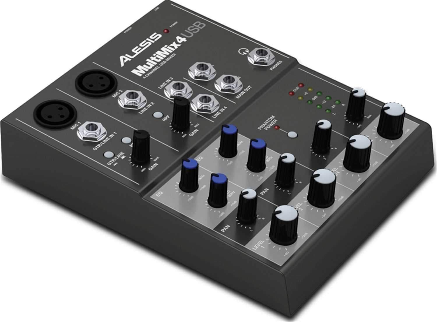 Alesis MULTIMIX 4 USB 4-Channel Compact PA Mixer - PSSL ProSound and Stage Lighting
