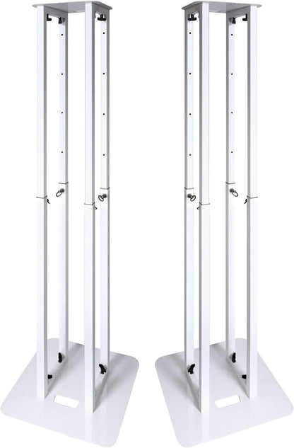 Novopro NOVO-PS1XL White Adjustable Podium with Scrims - PSSL ProSound and Stage Lighting
