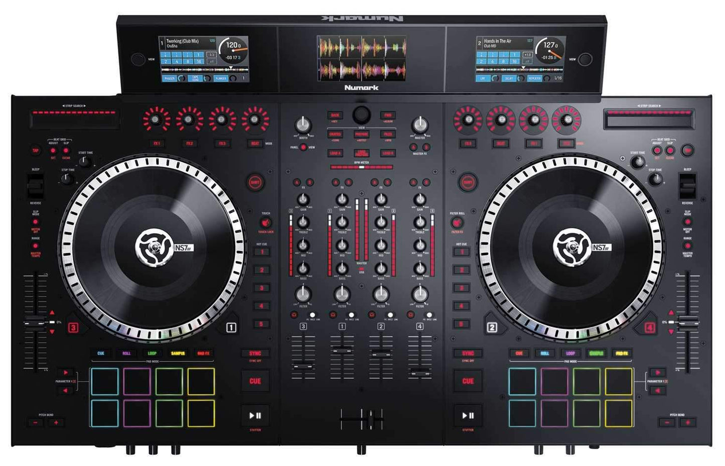 Numark NS7III 4-Channel Motorized DJ Controller with Screens - PSSL ProSound and Stage Lighting