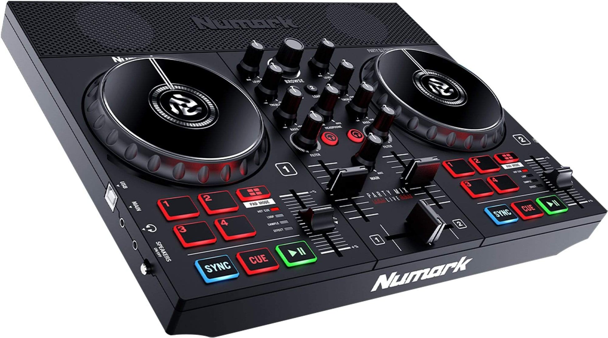 Numark Party Mix Live DJ Controller w/ Speakers - ProSound and Stage Lighting