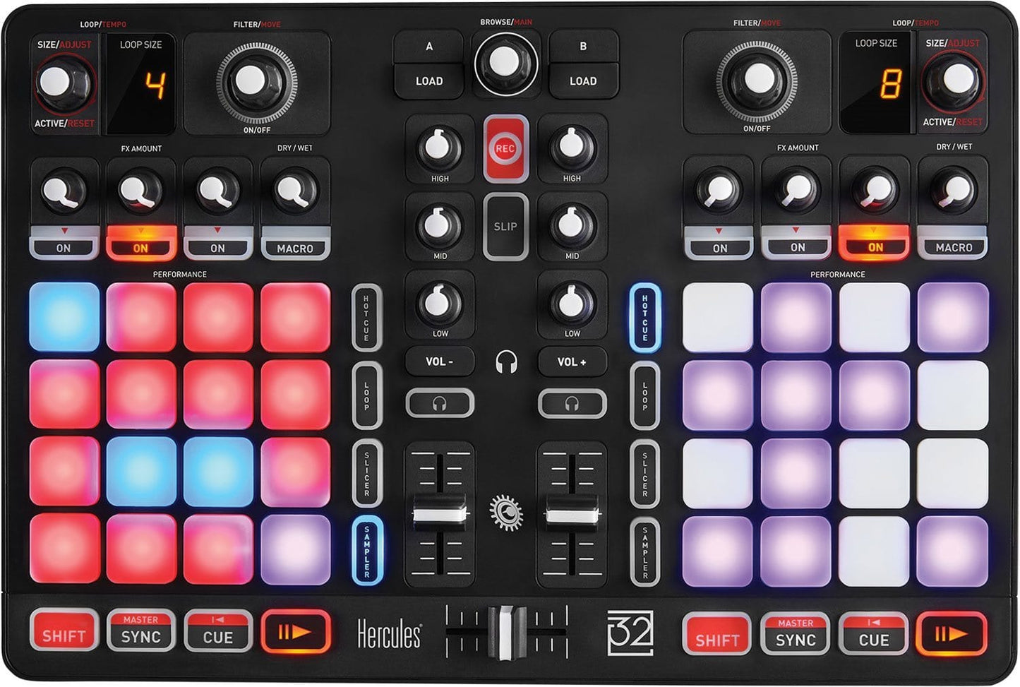 Hercules P32 DJ Controller with Pads - PSSL ProSound and Stage Lighting