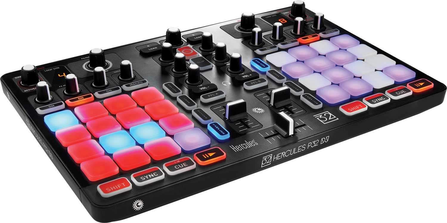 Hercules P32 DJ Controller with Pads - PSSL ProSound and Stage Lighting
