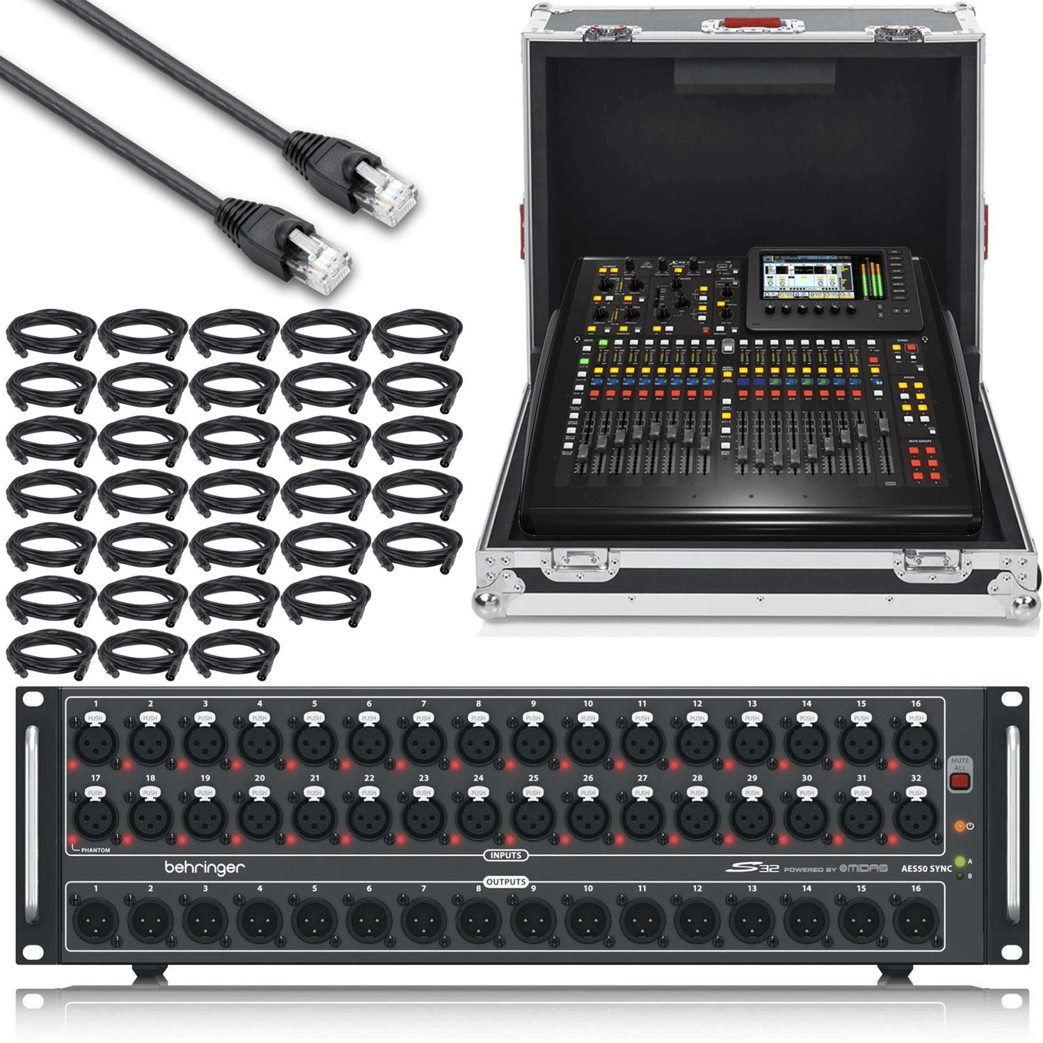 Behringer X32 Compact Digital Mixer Large Touring Package - PSSL ProSound and Stage Lighting