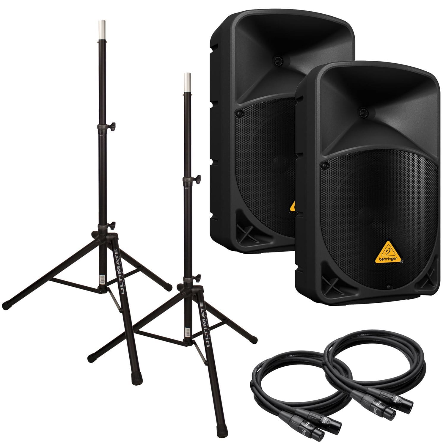 Behringer B112D 12 in Powered PA Speakers Bundle - PSSL ProSound and Stage Lighting