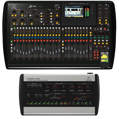 Behringer X32 Digital Mixer with Powerplay P16-M Personal Monitor Mixer - PSSL ProSound and Stage Lighting