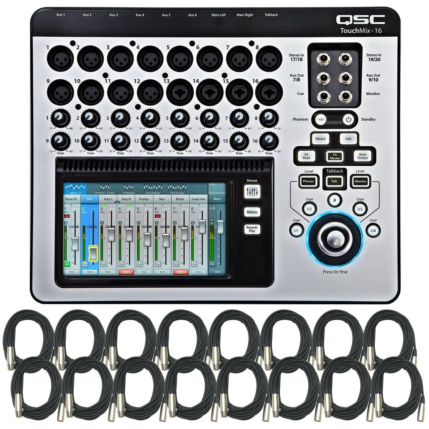 QSC TouchMix 16 Digital Mixer with (16) XLR Cables - PSSL ProSound and Stage Lighting