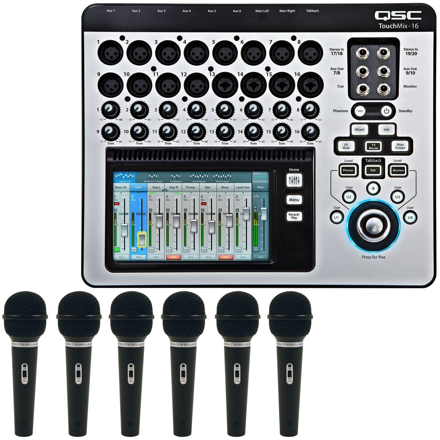 QSC TouchMix 16 Digital Mixer with (6) Audio-Technica Microphones - PSSL ProSound and Stage Lighting
