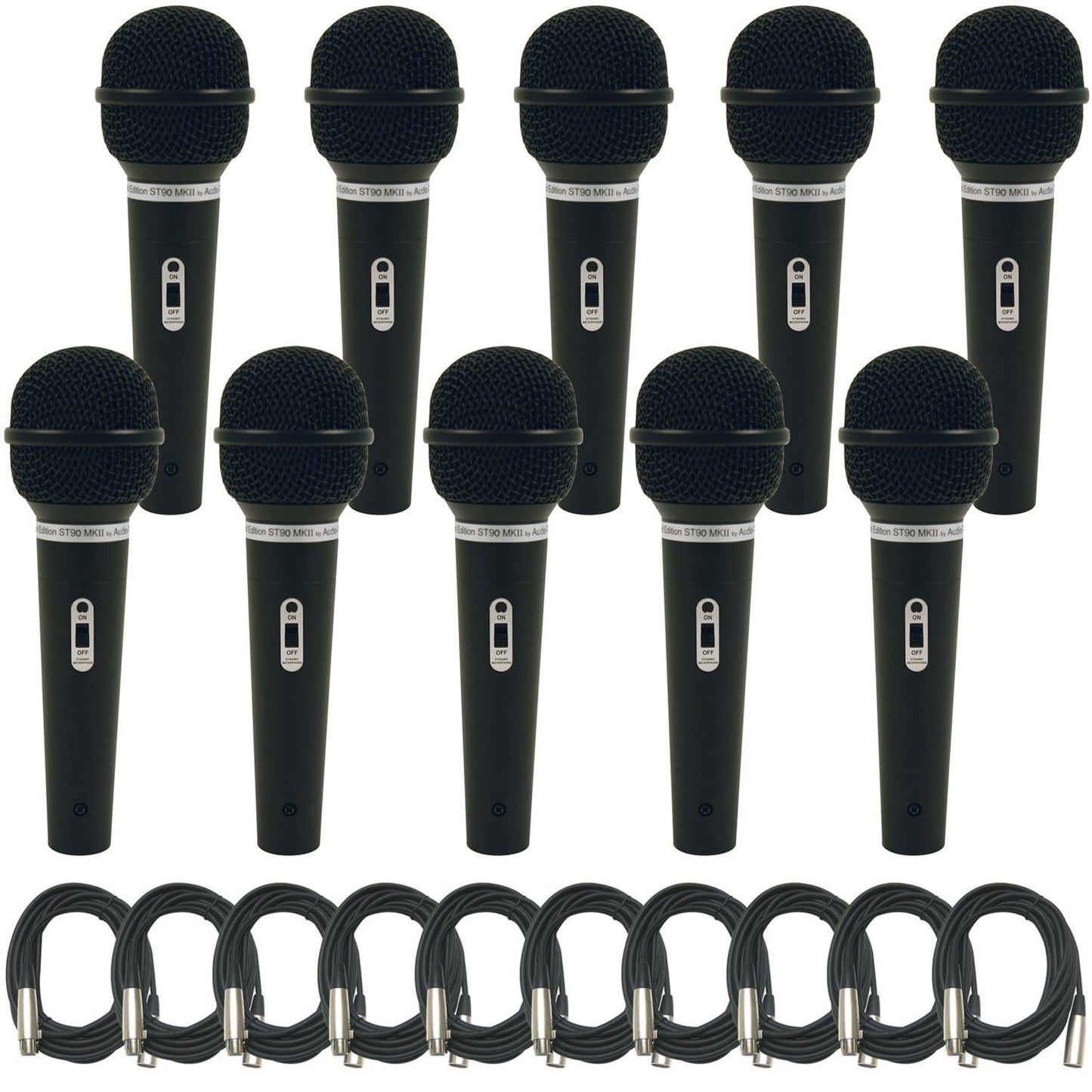 Audio Technica Dynamic Microphone 10 Pack with Cables - PSSL ProSound and Stage Lighting