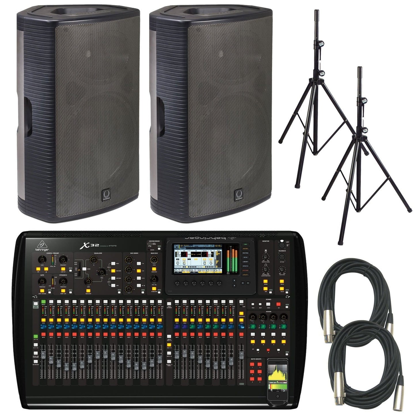 Behringer X32 Digital Mixer & (2) Turbosound M15 Powered Speakers - PSSL ProSound and Stage Lighting