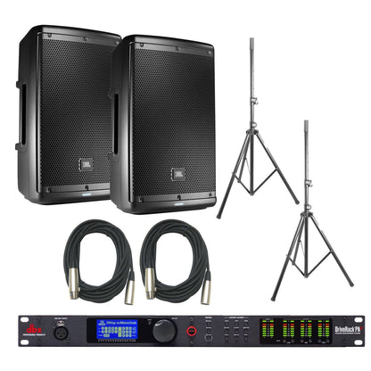 JBL EON610 Powered Speakers (2) with dbx DriveRack PA2 & Stands - PSSL ProSound and Stage Lighting