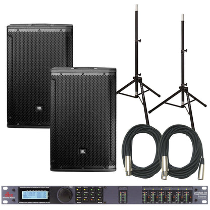JBL SRX812P Powered Speakers (2) with dbx DriveRack 260 & Stands - PSSL ProSound and Stage Lighting
