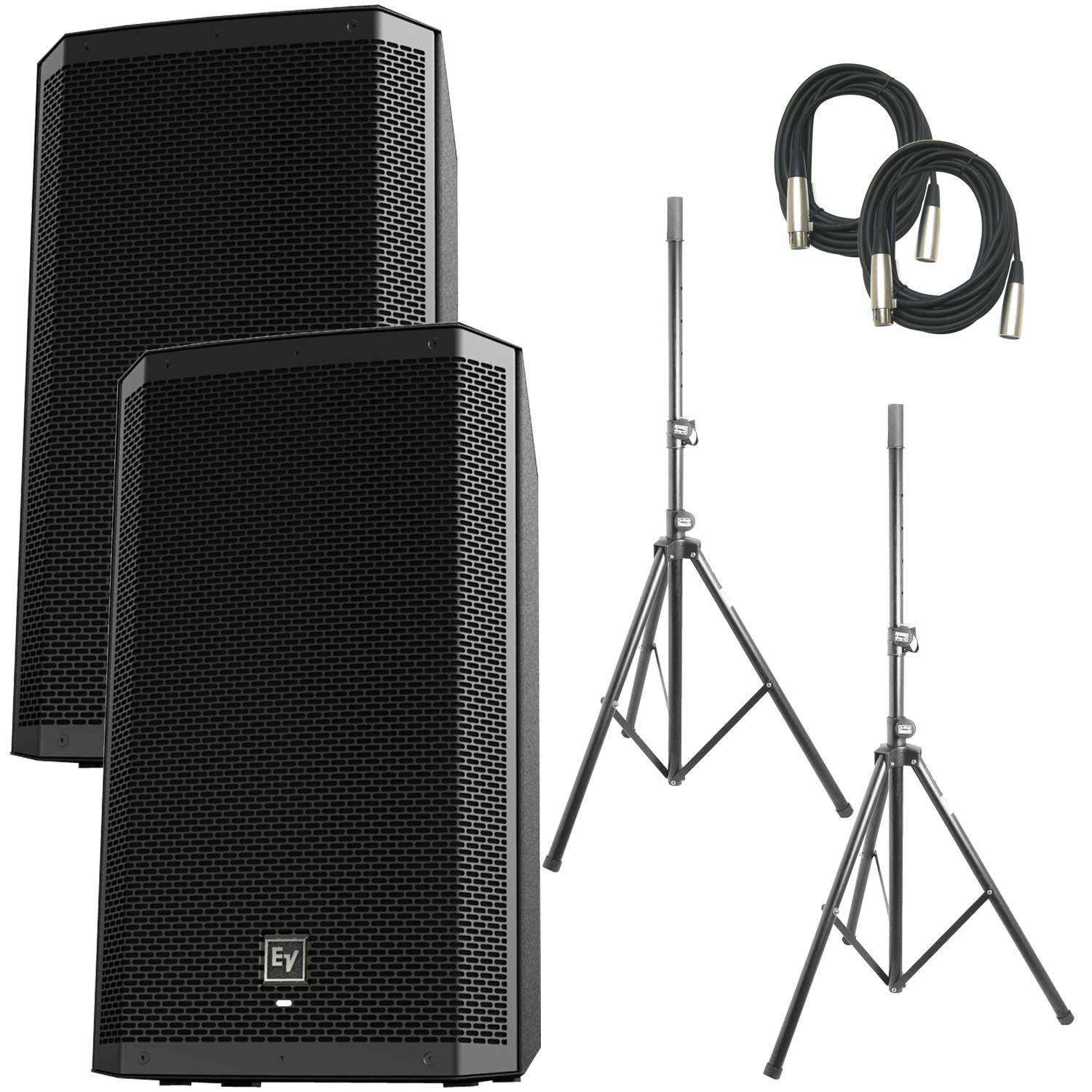 Electro-Voice ZLX12P Powered Speakers (2) with Stands & Cables - PSSL ProSound and Stage Lighting