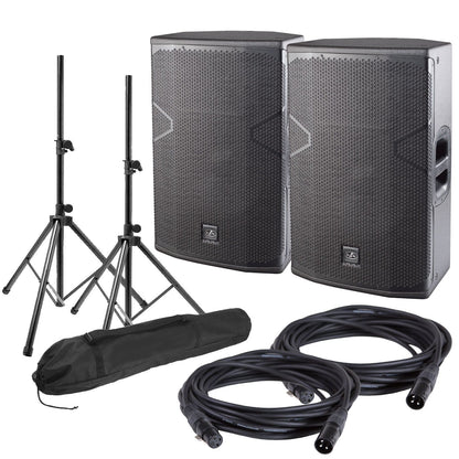 DAS Vantec 15A Powered Speakers (2) with Stands & Cables - PSSL ProSound and Stage Lighting