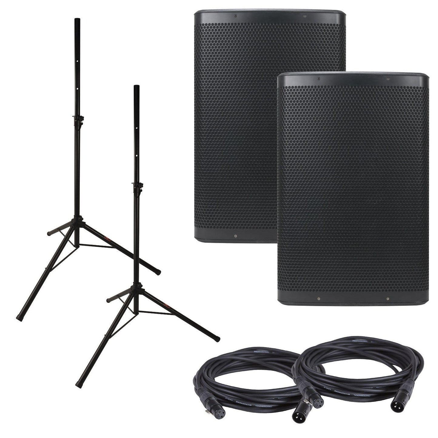 American Audio CPX15A 15" Powered Speakers (2) with Stands & Cables - PSSL ProSound and Stage Lighting