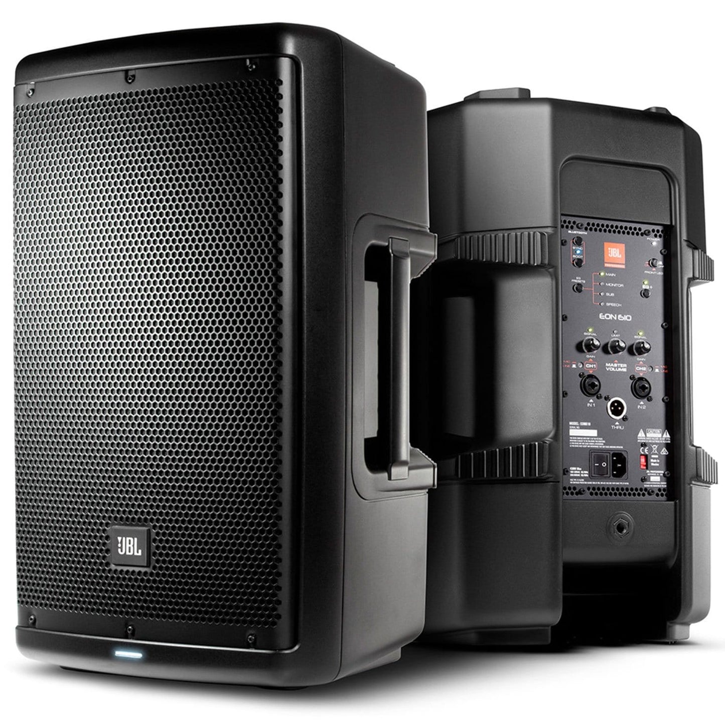 JBL EON610 Powered Speakers with Gator Stands & Totes - PSSL ProSound and Stage Lighting