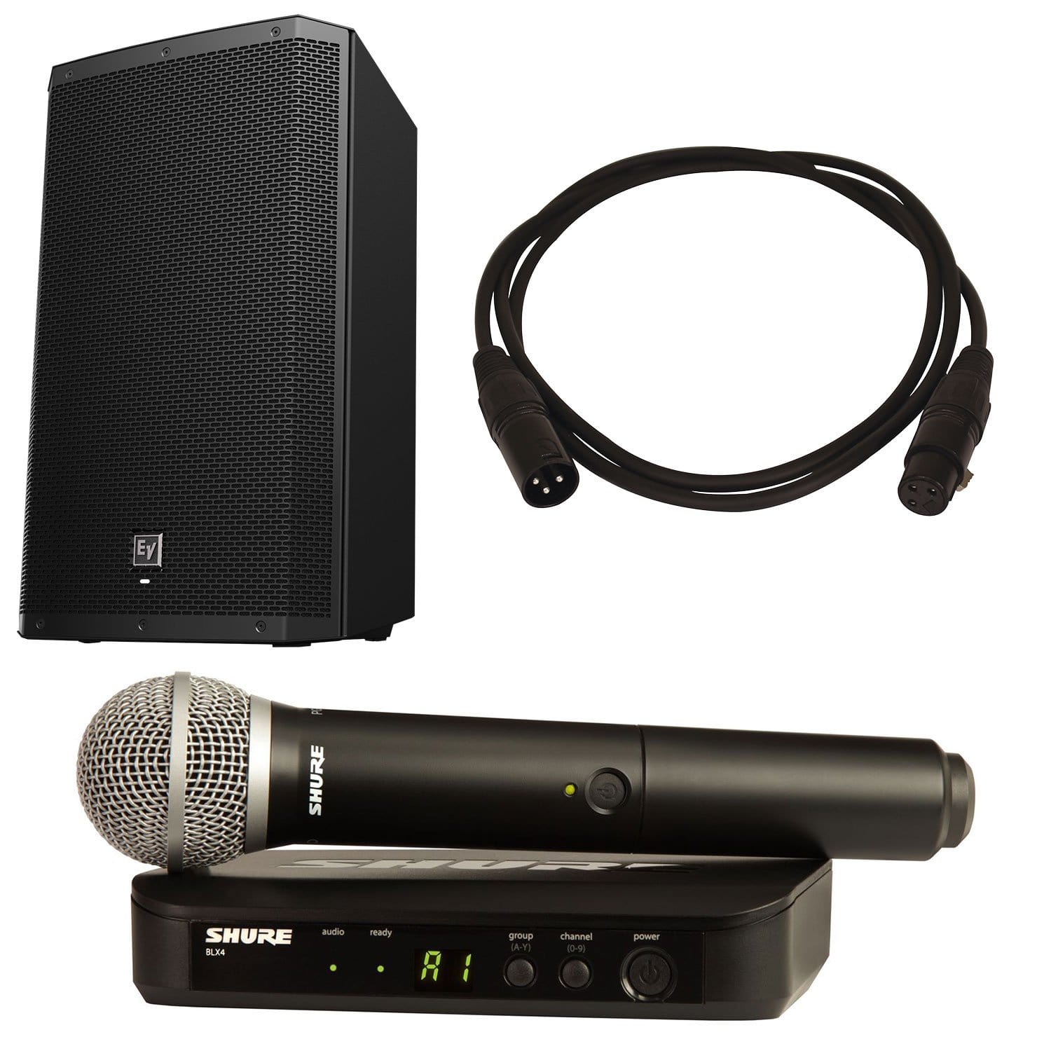Electro-Voice ZLX12P Speaker with Shure BLX24-PG58 Wireless Mic - PSSL ProSound and Stage Lighting