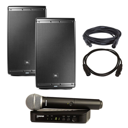JBL EON610 Powered Speakers (2) with Shure BLX24-PG58 - PSSL ProSound and Stage Lighting