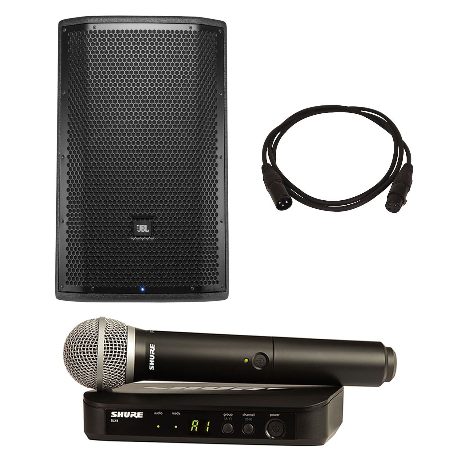 JBL PRX812W Powered Speaker with Shure BLX24-PG58 - PSSL ProSound and Stage Lighting