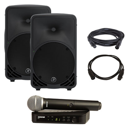 Mackie SRM350v3 Powered Speaker Pair with Shure Wireless Mic System - PSSL ProSound and Stage Lighting