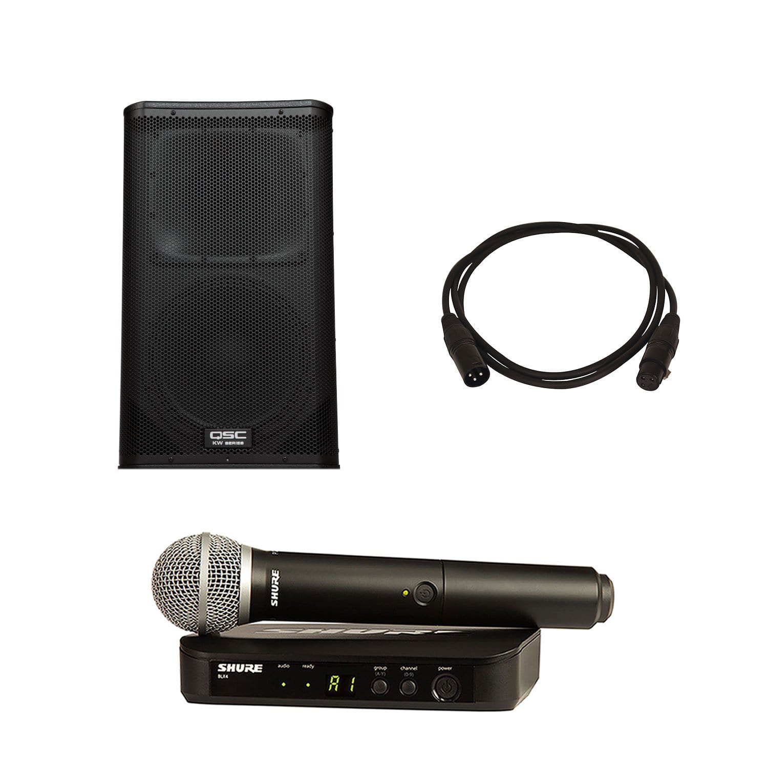 QSC KW122 Powered Speaker with Shure BLX24-PG58 - PSSL ProSound and Stage Lighting