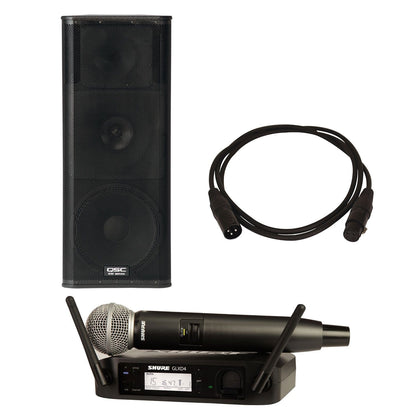 QSC KW153 Powered Speaker with Shure GLXD24-SM58 - PSSL ProSound and Stage Lighting