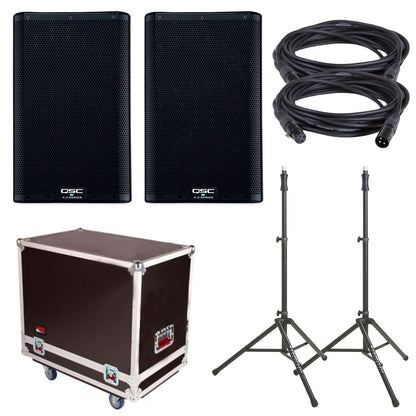 QSC K12.2 Speakers with Gator Touring Case & Ultimate Stands - PSSL ProSound and Stage Lighting