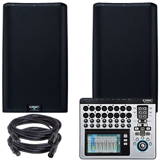 QSC K12.2 12-inch Powered Speakers with TouchMix 16 Mixer - PSSL ProSound and Stage Lighting