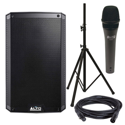 Alto Professional TS210 10-inch Powered Speaker and ADM7 Mic with Speaker Stand - PSSL ProSound and Stage Lighting