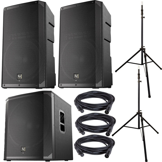 Electro Voice ELX200-12P Speakers (x2) & ELX200-18SP Subwoofer with Ultimate Stands - PSSL ProSound and Stage Lighting