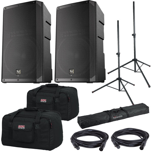 Electro Voice ELX200-10P 10-inch Powered Speakers with Gator Totes & Stands - PSSL ProSound and Stage Lighting
