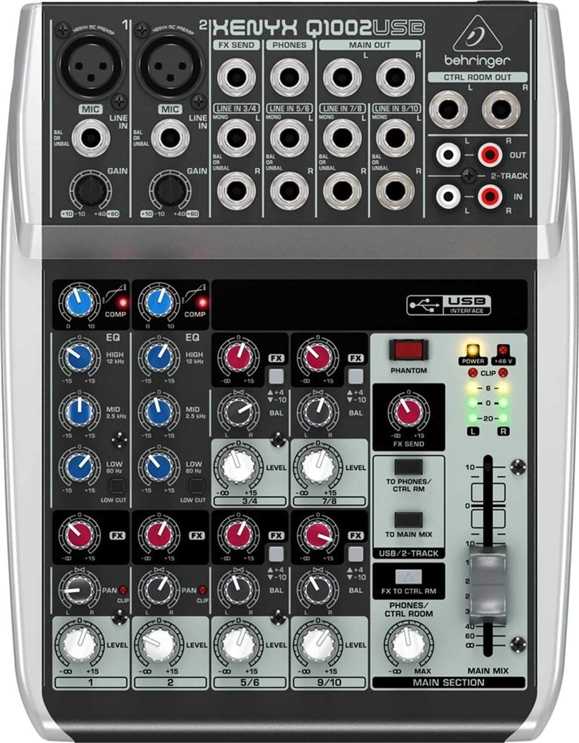 Behringer Xenyx Q1002USB PA Mixer with Gator Bag - PSSL ProSound and Stage Lighting