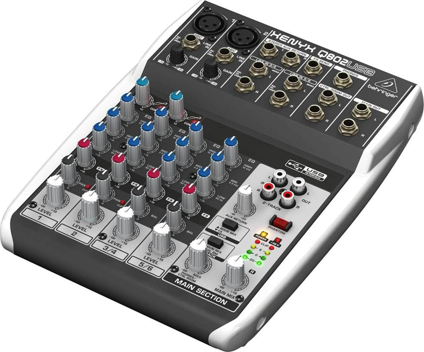 Behringer Xenyx Q802USB 8-Input Mixer with Gator Bag - PSSL ProSound and Stage Lighting
