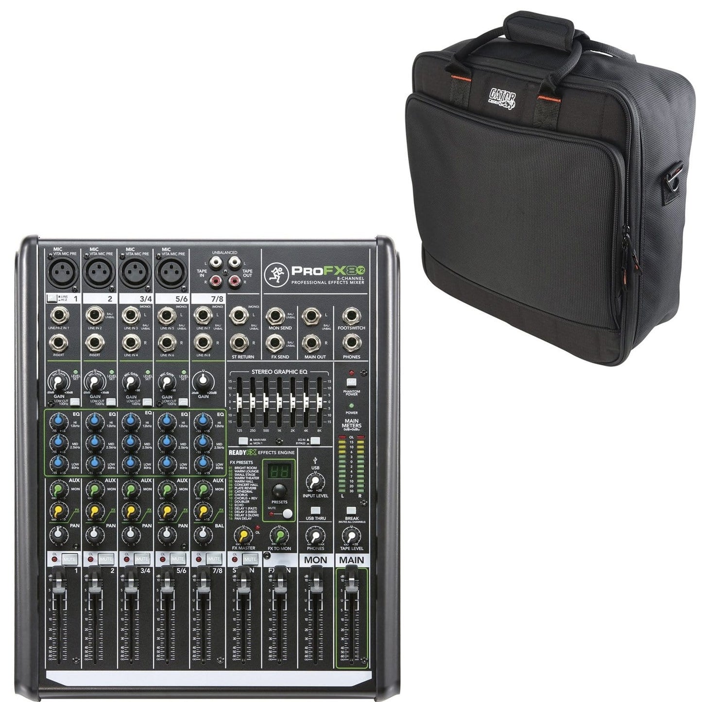 Mackie ProFX8v2 8-Channel Mixer with Gator Bag - PSSL ProSound and Stage Lighting