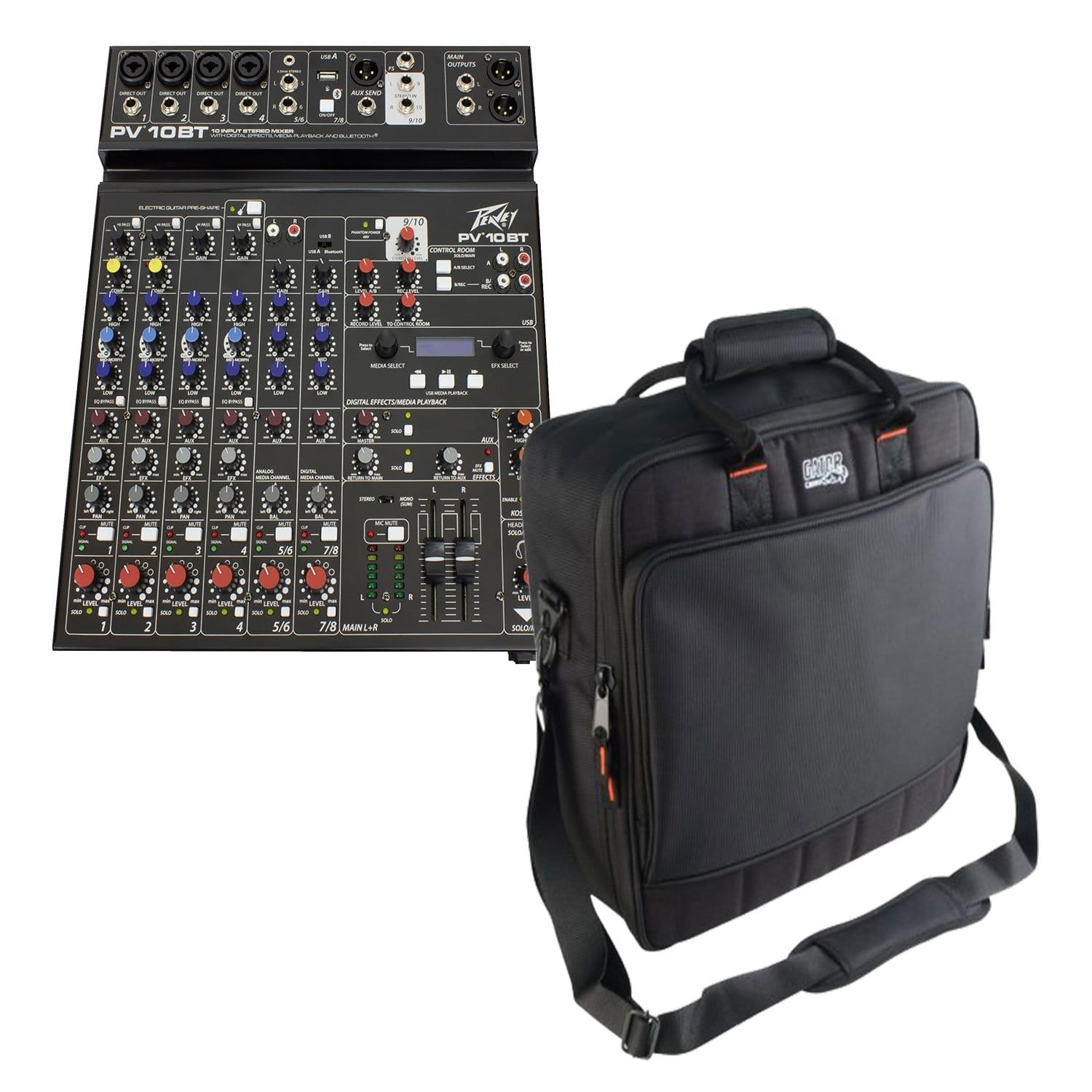 Peavey　with　Bluetooth　8-Channel　Mixer　10BT　PV　Gator　Stage　ProSound　Bag　and　PSSL　Lighting