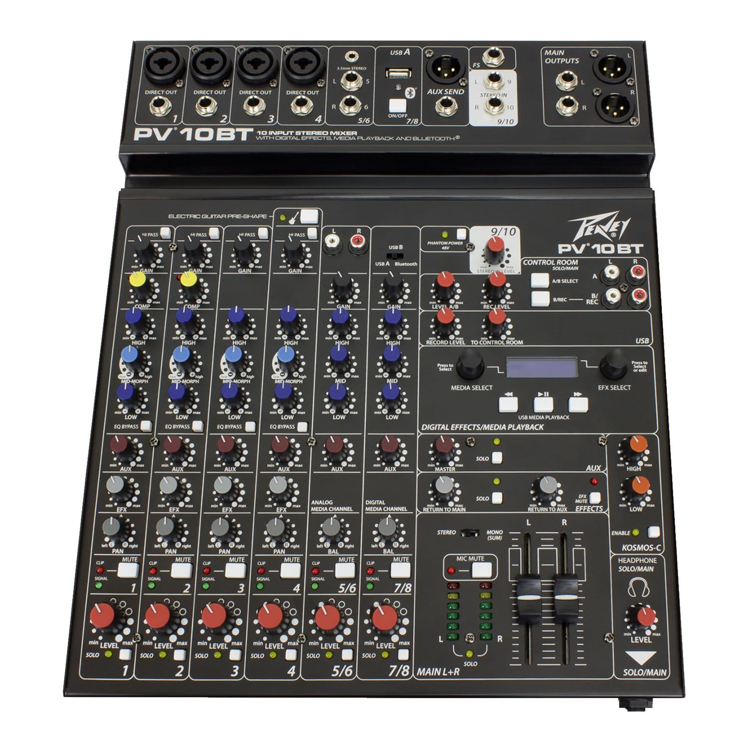 Peavey PV 10BT 8-Channel Mixer with Bluetooth & Gator Bag - PSSL ProSound and Stage Lighting