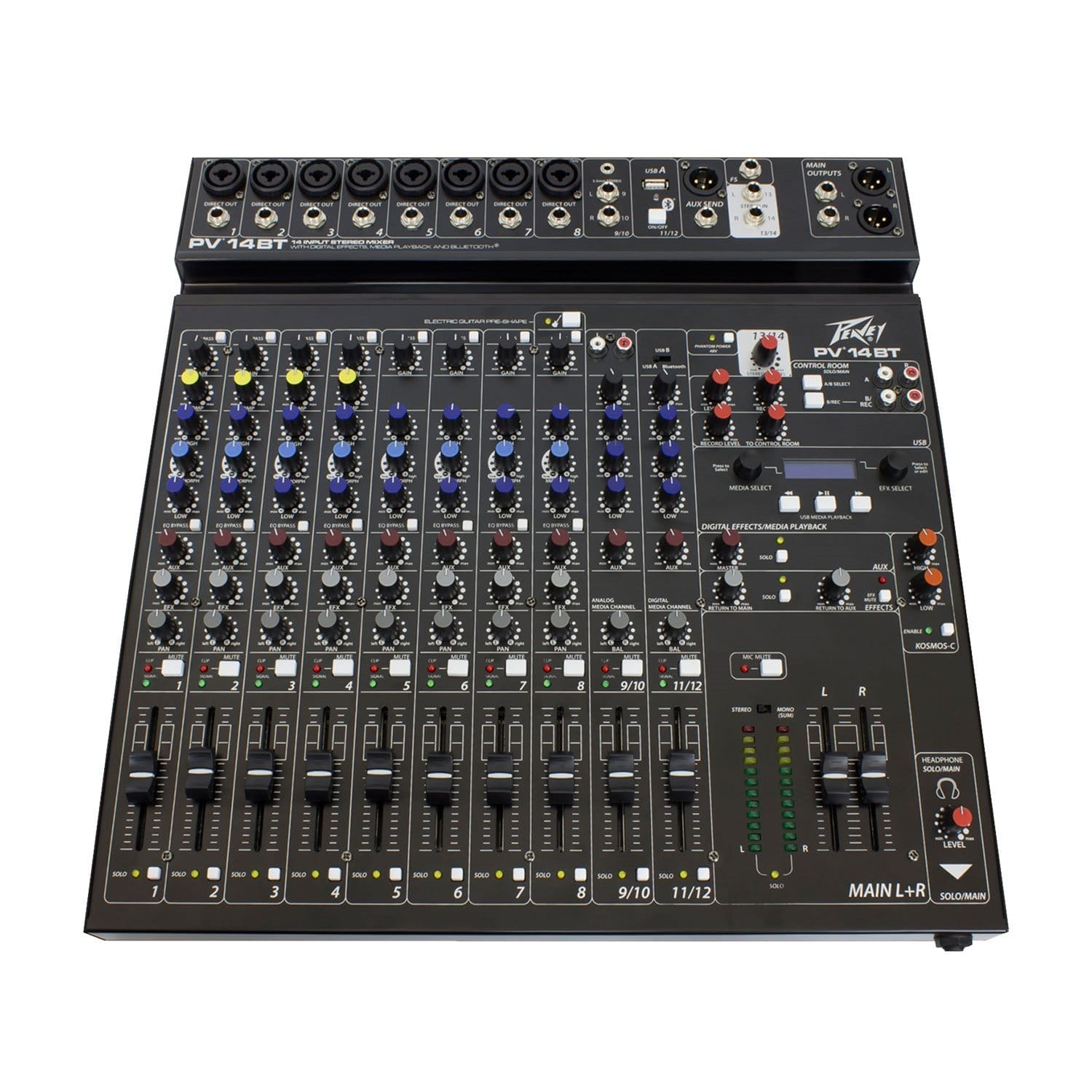 Peavey PV 14BT 12-Channel Mixer with Bluetooth & Gator Case - PSSL ProSound and Stage Lighting