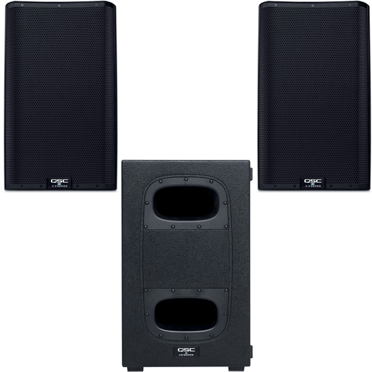 QSC K12.2 Powered Speakers (x2) & KS112 Powered Compact Subwoofer - PSSL ProSound and Stage Lighting