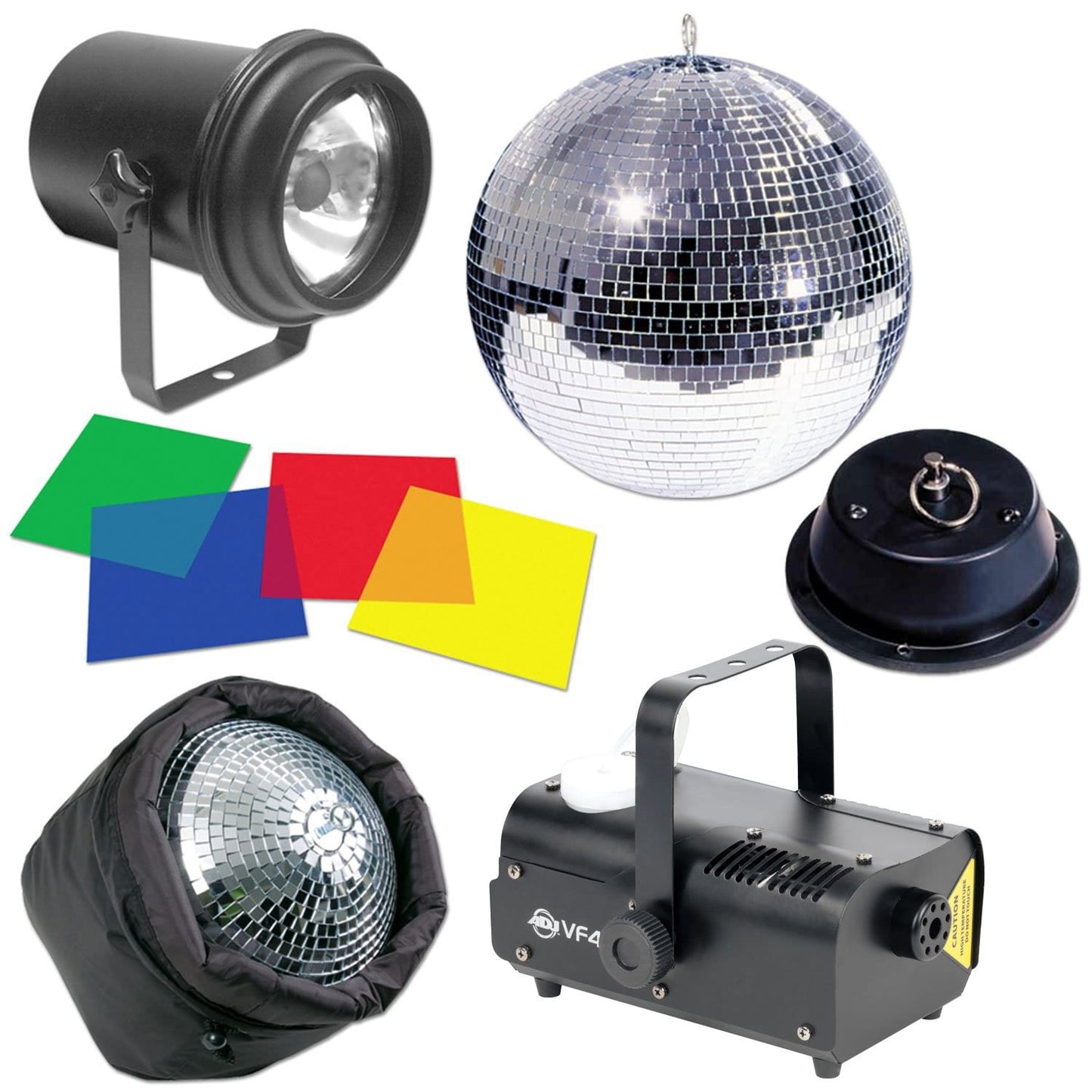 ADJ American DJ 12-Inch Mirror Ball with Pinspot and Fog Machine Package - PSSL ProSound and Stage Lighting