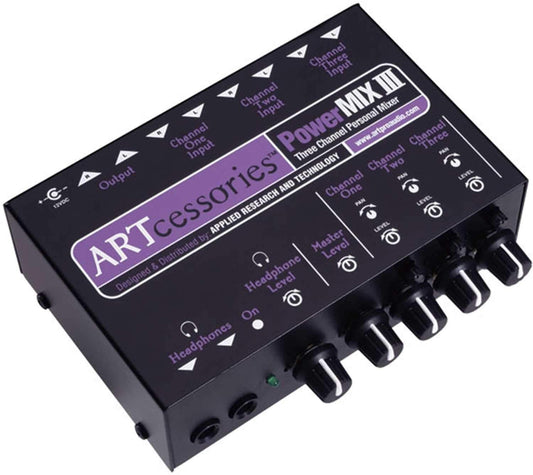 ART PowerMix III Three Channel Stereo Mixer - PSSL ProSound and Stage Lighting