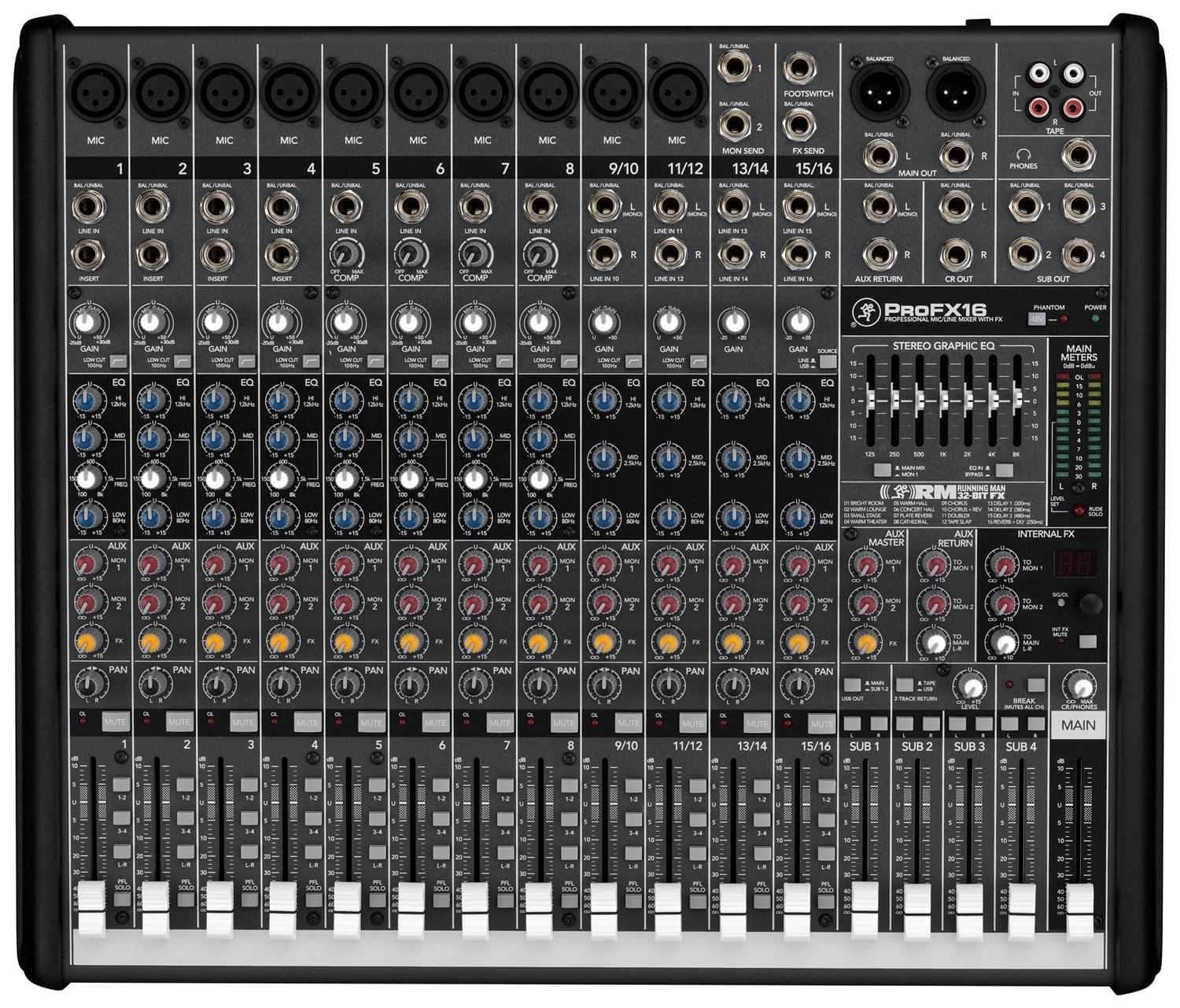 Mackie ProFX16 Pro 16 Ch Analog PA Mixer w Effects - PSSL ProSound and Stage Lighting