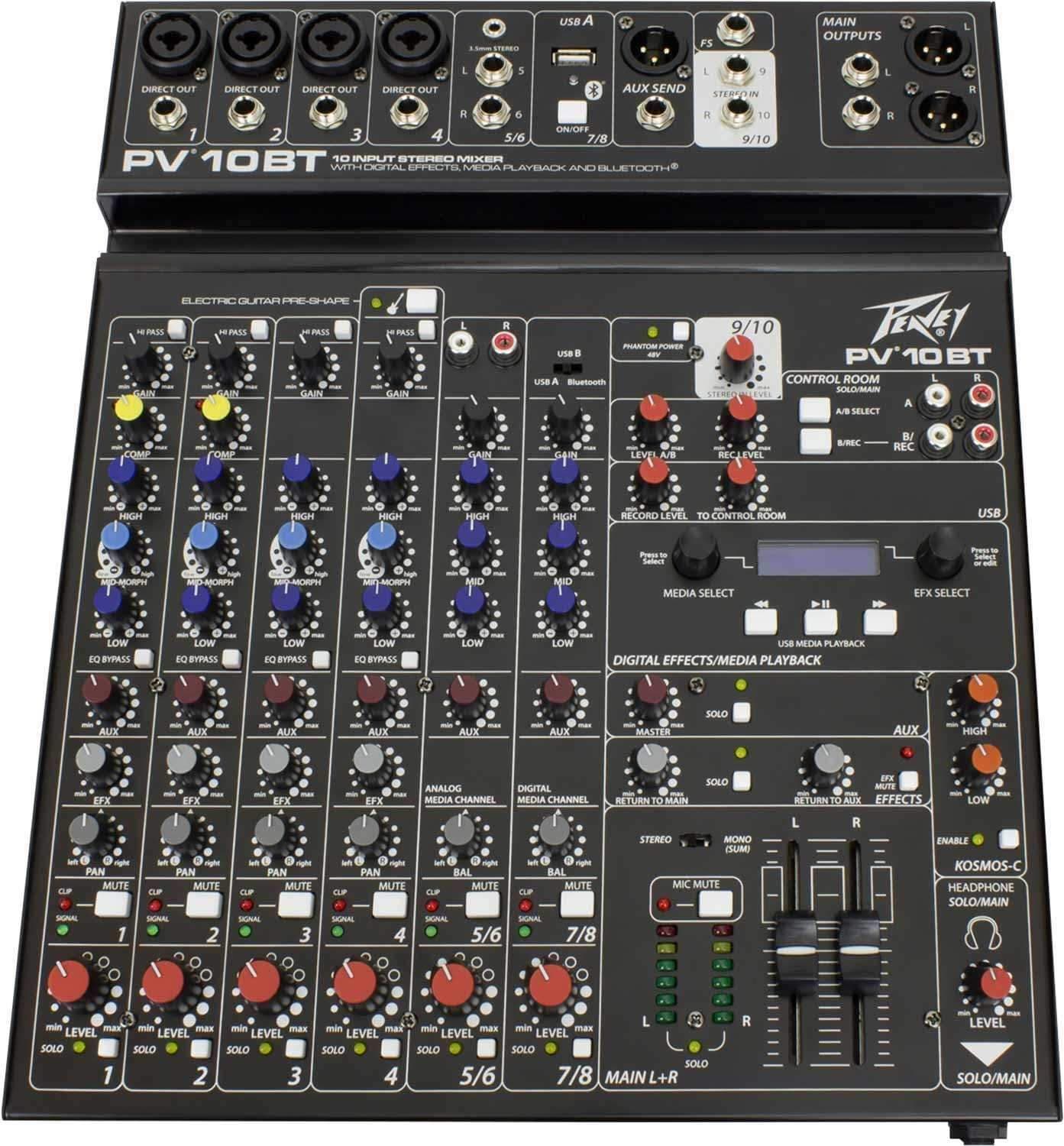 Peavey PV 10 BT 8-Channel Mixer with Bluetooth - PSSL ProSound and Stage Lighting
