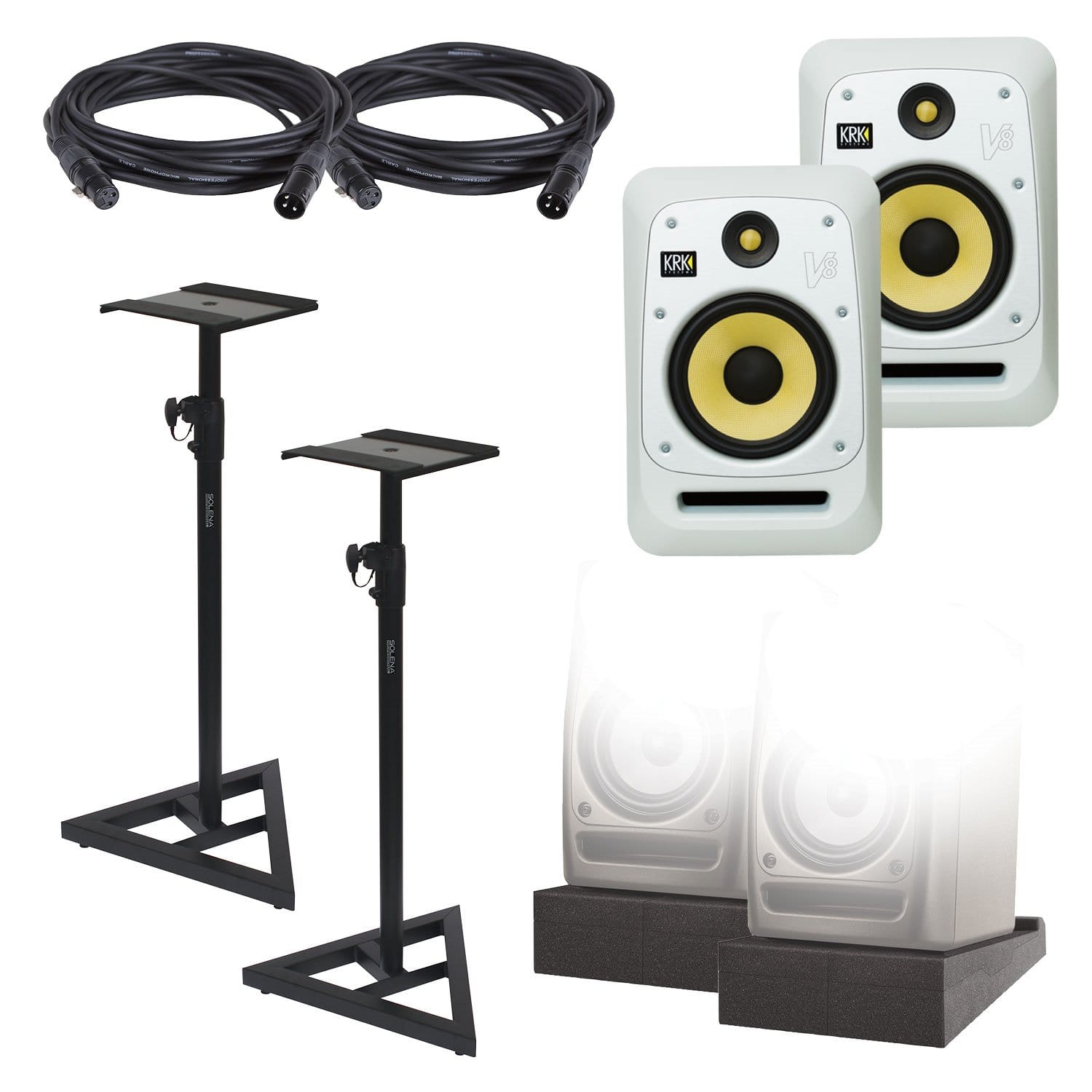KRK V Series 4 White Noise 8-Inch Studio Monitors Kit - PSSL ProSound and Stage Lighting