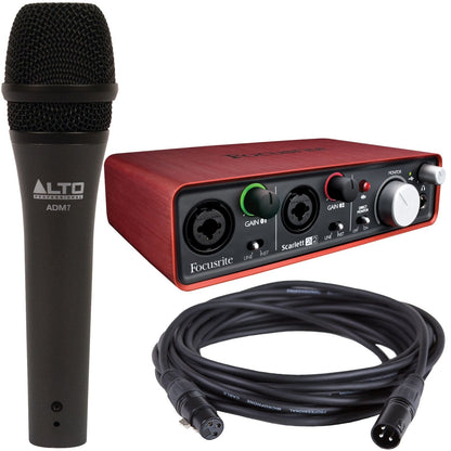 Focusrite Scarlett 2i2 USB Audio Interface with ADM7 Dynamic Vocal Mic - PSSL ProSound and Stage Lighting