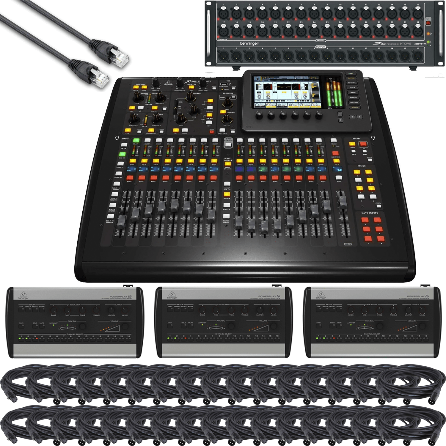 Behringer X32 Compact Digital Mixer Large Stage Package